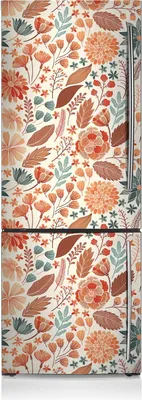 Produktbild von Kühlschrank Aufkleber Kühlschrankmagnete Dekoration Kühlschrankfolie 60x190 cm - Künstlerische Blumen