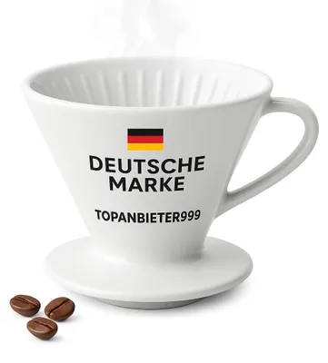 Kaffeefilterhalter aus Porzellan Größe 4, Weiß, für 1–4 Tassen