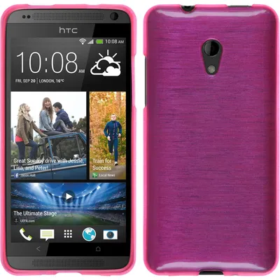 Produktbild von PhoneNatic Case kompatibel mit HTC Desire 700 - pink Silikon Hülle brushed + 2 Schutzfolien