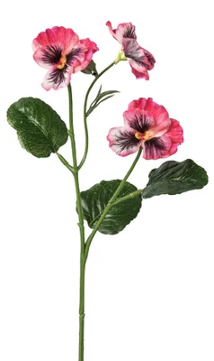 Produktbild von Künstliches Stiefmütterchen mit 3 Blüten ca. 46cm Veilchen. Pink Rosa