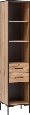 Produktbild von Möbelpartner Hochschrank Panda | HxBxT 195x40x40cm | 4 Fächern & 2 Schubladen | Eiche