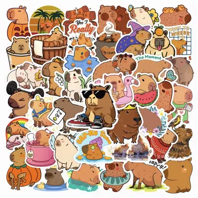 Produktbild von CHPN – Capybara-Aufkleber – Aufkleber – Tiere und Laptop-Aufkleber – süße Capybaras – Tieraufkleber – Capybara – Geschenk – coole Aufkleber
