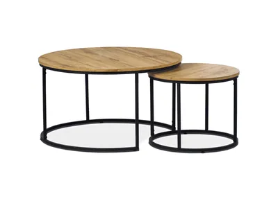 Obrázok produktu pre MOB, Set 2 ks. konferenčných stolíkov - Afrah-3002-OAK (dub + čierna)