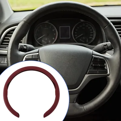 Produktbild von PU Kunstleder Lenkrad Abdeckung Auto Lenkrad Schutz 14.96" Rot
