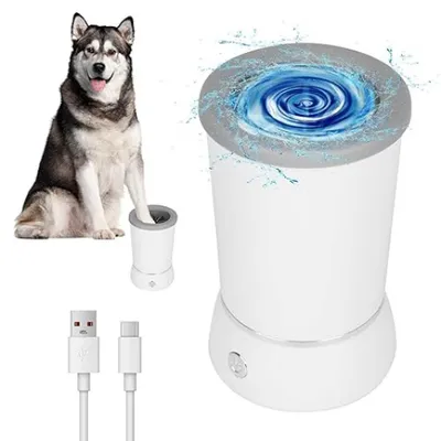 Obrázek produktu pro Elektrický čistič psích tlapek (ABS a silikon) – 2 rychlosti, dobíjecí, pro psy a kočky