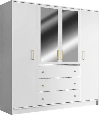 Produktbild von Vente-unique LIZANDRO, Weiß, Garderobe, 10 Regale, 4 Tür(en), Weiß, Partikelbord