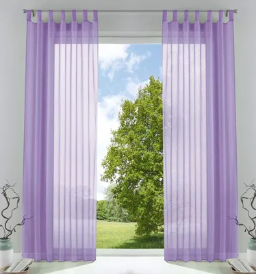 Voile-Gardinen 2er-Pack, transparent, 245x140 cm, Flieder