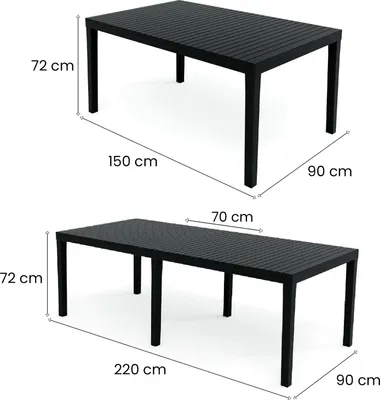 Image de Table Extensible Indo Table De Jardin Extensible, Polypropylène Résistant - Ipae Progarden