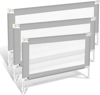 Produktbild von Jayseuw 180cm Bettgitter Babybettgitter Kinderbettgitter Höhenverstellbar für Babys Und Kinder, Rausfallschutz Klappbar, Bettschutzgitter für Kinderbett, Stabil & Tragbar