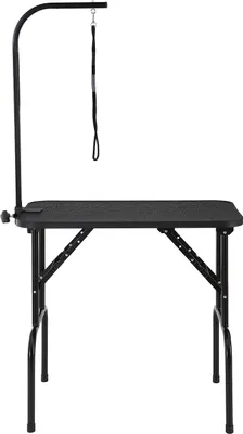 Obrázok produktu pre SucceBuy rameno na ošetrovací stôl so svorkou, 808 x 460 mm, skladací stojan na ošetrovanie psov pre stredne veľké a malé psy, nosnosť 99,8 kg, vrátane držiaka na sedací klin a popruhu na ošetrovanie