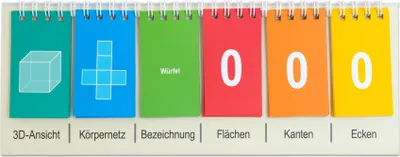Produktbild von Betzold Körper-Flip Lernmaterial: 12 geometrische Körper, Eigenschaften & Ansichten für den Mathematikunterricht