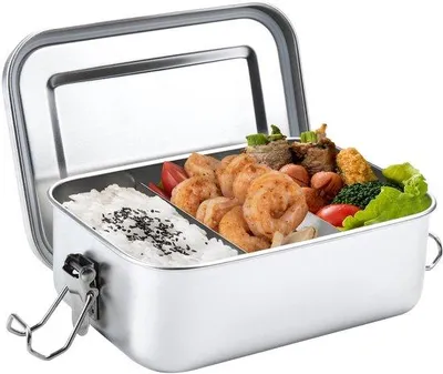 Image de Boîte à lunch étanche de 850 ml, à deux compartiments, sans BPA, pour adultes et enfants