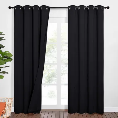 Image de Rideaux occultants 100% - Doubles - Acoustiques - Thermiques - 2 pièces - 132x213 cm
