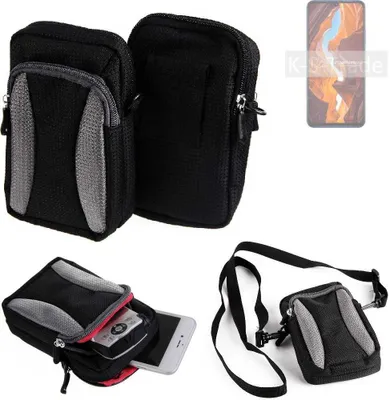 Produktbild von K-S-Trade Holster Schutz Hülle kompatibel mit Wiko 10 Handy Hülle Gürteltasche Umhängetasche mit Zusatzfach schwarz