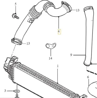 Image de VOLVO C30 C70 S40 V50 droite Tube de refroidisseur d'air de suralimentation 2.0D OE 31261897