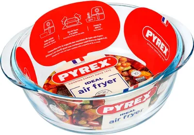 Produktbild von PYREX Air Fryer Glasform rund 20x18x7cm 1,1l transparent