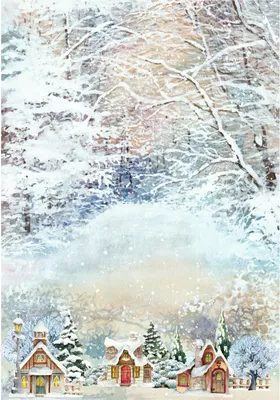 Produktbild von Motiv-Strohseide "Snowtime", ca. 32 x 45 cm