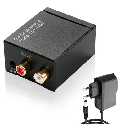 Audio Converter Digital-Analog, optisch/coaxial auf RCA & 3,5 mm