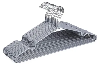 Imagen del producto de Juego de 20 perchas metálicas antideslizantes con revestimiento de goma, color negro