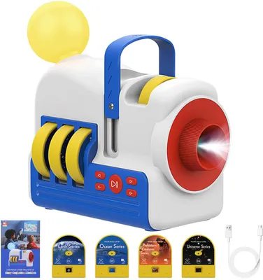 Produktbild von Kinder-Geschichtenprojektor mit Nachtlicht & Einschlafgeräuschen (4 Karten) – Tolles Geschenk ab 3 Jahren