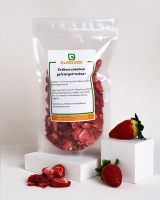 Produktbild von 1 kg Gefriergetrocknete Erdbeerscheiben | Erdbeere | Trockenfrüchte |