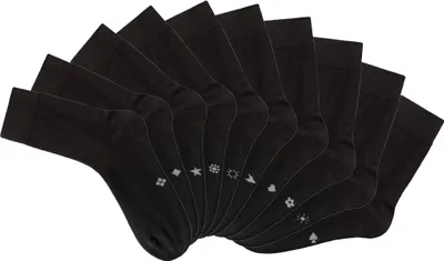 Produktbild von H.I.S. Basicsocken Damen Herren Business Socken, Anzugsocken ohne Gummibund 10 -teilig 10x schwarz Größe 43/46