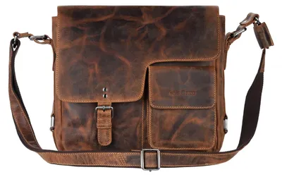 Zdjęcie produktu dla Skórzana torba na ramię Greenburry brązowa VINTAGE Męska torba na ramię 1913M-25