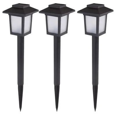 Produktbild von 3er Set LED Solarlampen, Laternen Design, Feuereffekt, H 37 cm
