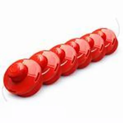 Produktbild von NEMAXX® FS2 Tap & Go Fadenkopf Tippautomatik Doppelfaden 6er-Set – Motorsense/Freischneider – M10x1,25 Linksgewinde, 2 mm, Schnittkreis 380 mm – Rot