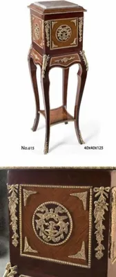 Zdjęcie produktu dla Casa Padrino Barokowy stolik boczny z marmurowym blatem 40 x 40 x h. 125 cm - stolik boczny