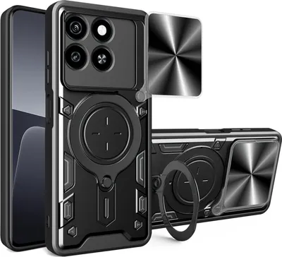 Produktbild von Outdoor Panzer Hülle für ZTE Blade A55 / A35 Handyhülle mit Slide Kameraschutz Ringhalter Bumper in Schwarz
