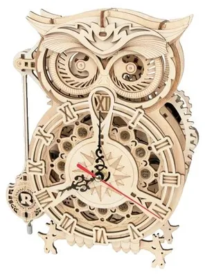Immagine prodotto di Set di modellismo con orologio a forma di gufo in legno, giocattolo educativo per bambini