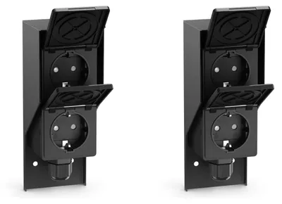 Productafbeelding van Ledscom.de buiten-/vochtige-ruimtes-stopcontact Piwi - Set van 2 - Opbouwmontage - IP44 - 2-voudig Schuko - 16 A/230 V