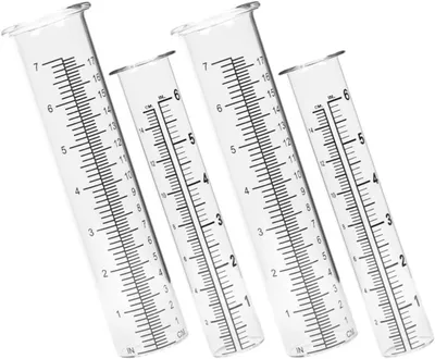 Produktbild von 4 Stück Regenmesser aus Glas mit Skala für den Außenbereich und Garten