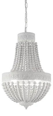 Immagine prodotto di Lampadario Shabby Chic-Provenzale Monet Legno Bianco 5 Luci E14
