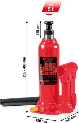 Obrázek produktu pro KS-Tools 160.1105 performance Hydraulický zvedák lahví, 5000 kg, výška zdvihu: 207-402 mm