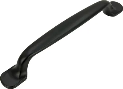 Produktbild von Eleganter schwarzer Möbelgriff 128 mm aus langlebigem Aluminium - klassisches Design für Schränke, Kommoden und Schubladen mit mattem Finish und abgerundeten Kanten.