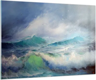 Produktbild von Bilder auf glas - Meer Welle Möwe - 100x70cm - Glasbilder - Wandbilder - Kunstdruck - zum Aufhängen bereit - Wanddekoration aus Glas - Glas Bilder - Wandbild auf Glas - Einteilig - GAA100x70-3783