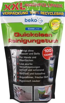 Produktbild von XXL-Nachfüllpack CareLine Quickclean Reinigungstuch 100 Tücher