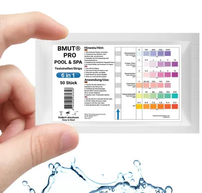 Zdjęcie produktu dla Test do analizy wody w basenie, 6 w 1, tester wody, paski testowe, 50 sztuk