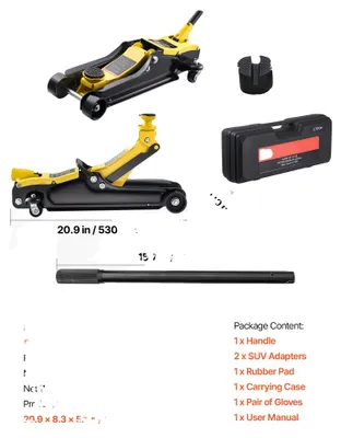 Productafbeelding van Vloerlift, draagvermogen 2,5 ton, inclusief adapter voor SUV's, 2,5 ton