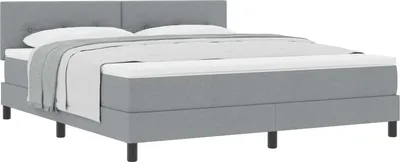 Obrázok produktu pre vidaXL Skriňová posteľ s čelom svetlosivá 180 x 200 cm látka