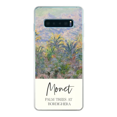 Produktbild von MuchoWow® Handyhülle Schutzhülle Hülle für Samsung Galaxy S10 Plus Monet - Kunst - Palmen in Bordighera Silikon Softcase Handy Hülle - Schutzhülle