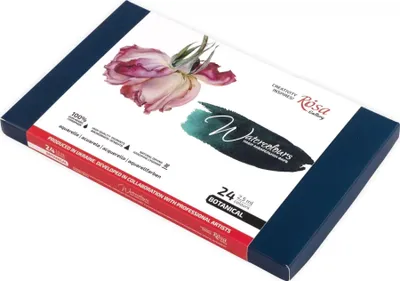 Obrázok produktu pre Sada akvarelových farieb "Botanycal", 24 farieb, plné panvice, kartón, ROSA GALLERY
