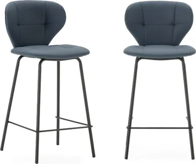 Immagine prodotto di Calicosy - Set di 2 sgabelli con gambe in metallo nero H67 cm - MAURA