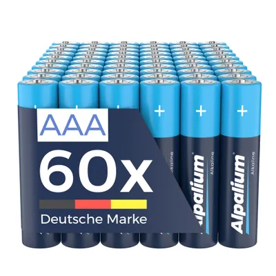 Produktbild von ALPALIUM AAA Batterien 60 Stück Alkaline Vorratspack - leistungsstark und langlebig - für Lichterketten, Computerzubehör, Taschenlampen und mehr