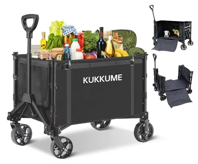 Zdjęcie produktu dla KUKKUME Wózek transportowy składany 120l 100kg czarny
