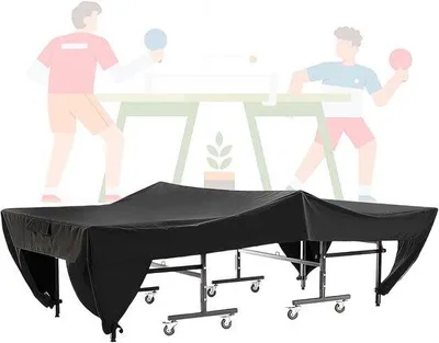Produktbild von Famanu Tischtennis Schutzhülle - Wetterfest und Staubdicht - 280 x 153 x 73 cm - Schwarz