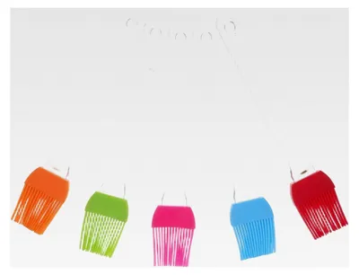 Produktbild von 5 Stück Silikon-Grillpinsel mit transparentem Griff für gleichmäßige Verteilung von Grillsoßen und n