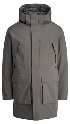 Produktbild von Jack & Jones 12280904_13943_S, Anorak, Uni, Erwachsener, Reißverschluss, Polyester, Grau